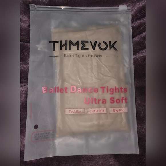 Beige Dance Shoes Size 13.5 With Tan Dance Tights Size 6-8 Years - Picture 5 of 6